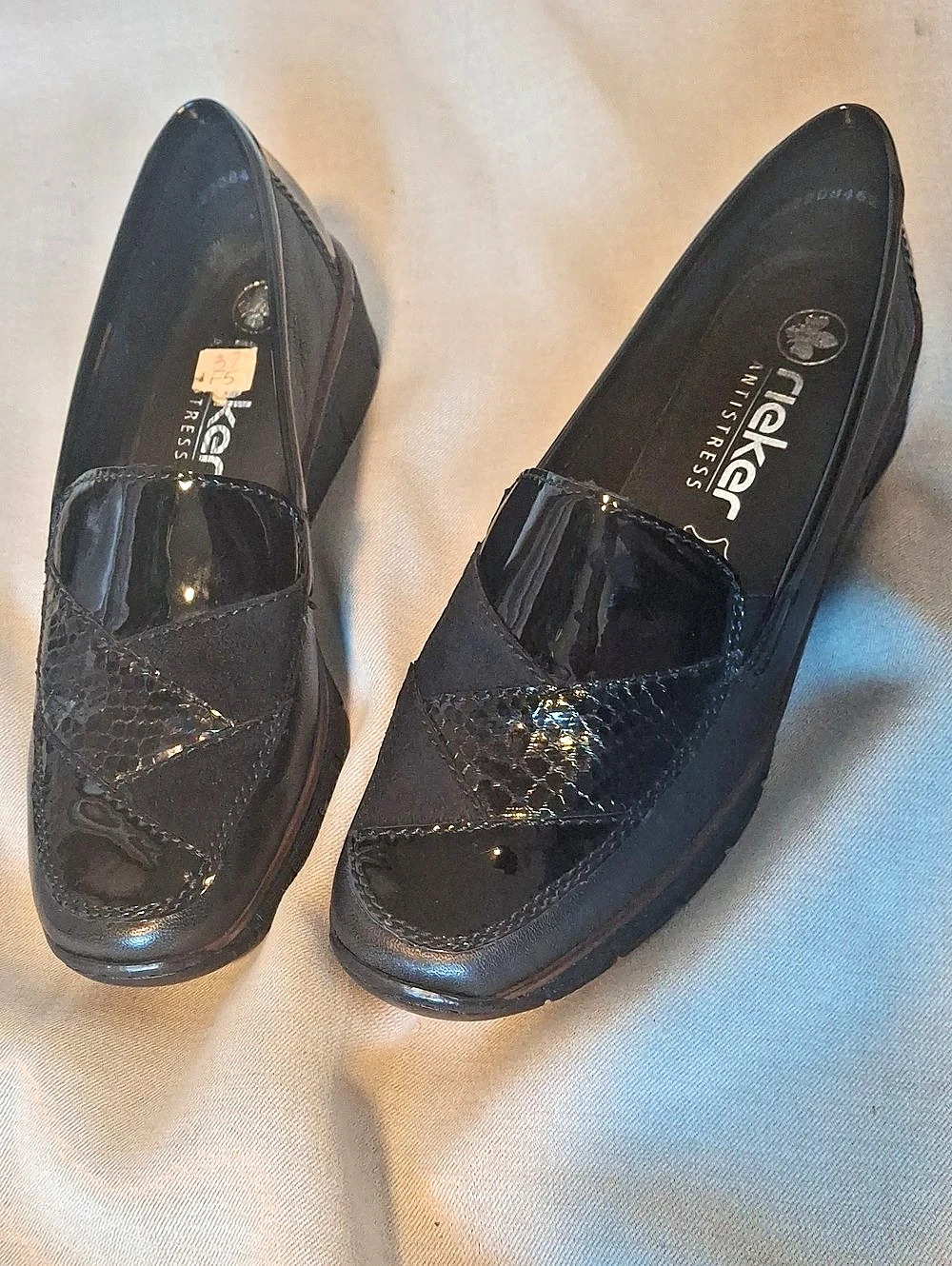 Rieker Black Leather Loafers EU 37 Like New